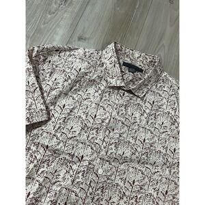 John Varvatos Sean print shirt size M color Cranberry